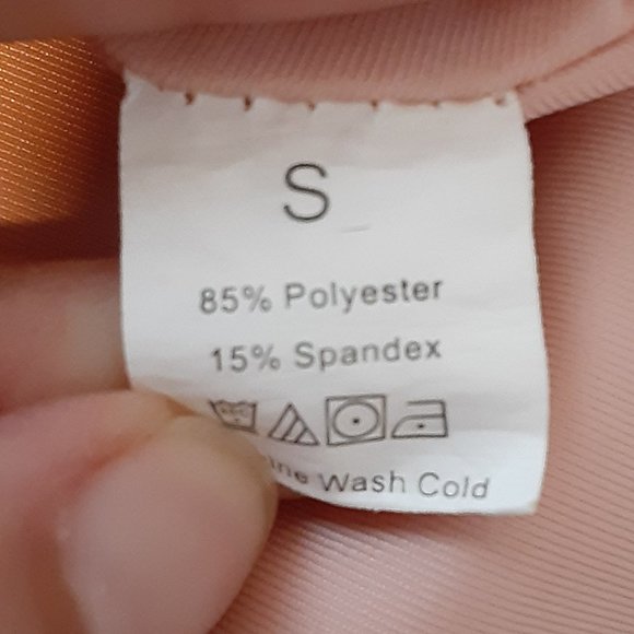 NWOT Pale Blush Pink High Waist Hi Cut Bikini Bottoms - Picture 5 of 6